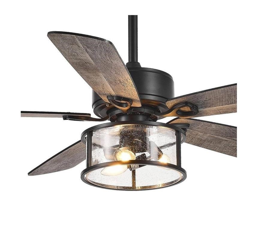 Craig 52 in. Indoor Black Ceiling Fans with Light