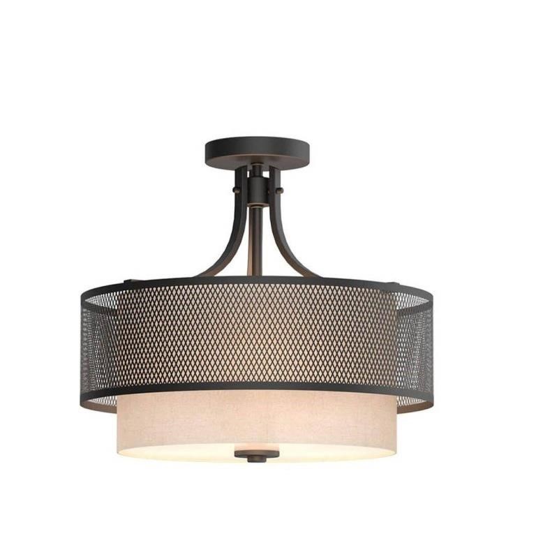 Summit Collection 16 in. 3-Light Bronze Mesh