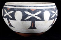 Signed Acoma Pottery Polychrome Olla Bowl
