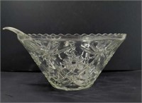 Vintage Anchor Hocking Prescut Punch Bowl With