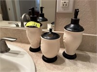 Soap, lotion dispensers, & toothbrush holder
