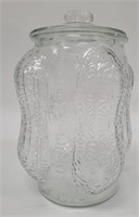 Vintage Planters Peanuts Embossed Glass Jar