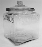 Vintage Embossed Glass Planters Peanut Jar