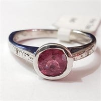 $140 Silver Pink Topaz Ring