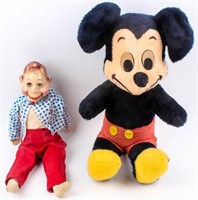 Vintage Mickey Mouse & Howdy Doody Dolls