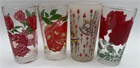 Set of 4 Vintage Juice Glasses