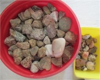 Various polished and unpolished rocks.