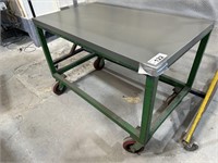 Timber Top Mobile Work Bench Approx 750 x 1200mm