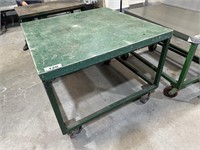 Plate Topped Mobile Work Bench Approx 1.2m x 1.2m