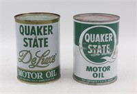 (2) 1 Quart Quaker State Motor Oil Cans