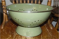 Vintage Green Enamelware Colander