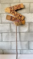 Wooden Fresh Farm Eggs Sign