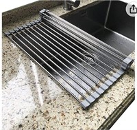 Stainless steel roll up dish drying rack