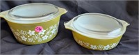2 Pyrex Casserole dishes Crazy Daisy see note