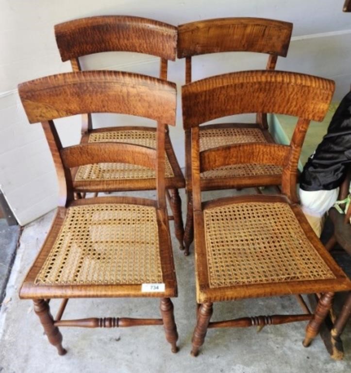 BURL CANE BOTTOM CHAIRS