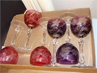 Six (6) Colored Goblets