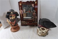 Pirate Decor Lot-Bust, Mirror, Bust