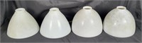 4 Vtg Milk Glass Lamp Shades