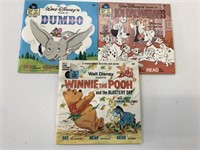 3 VTG Walt Disney Books & Records