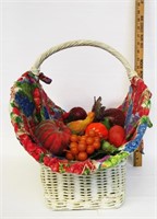 Basket W/Artificial Fruit