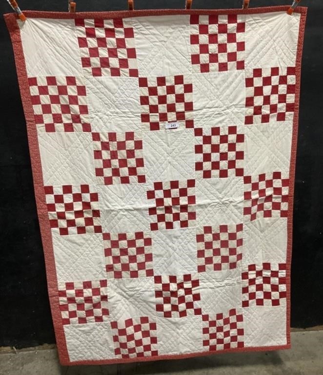 Handmade Checkered Squares Quilt.