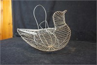 Vintage Metal Chicken Egg Basket