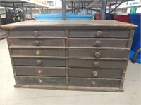 Primitive Wood 12-Drawer Chest