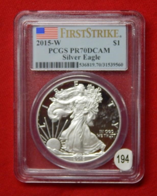 2015 W American Eagle PCGS PR70DCAM 1 Oz Silver