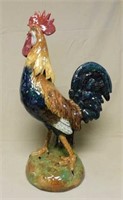 Large Jerome Massier Majolica Rooster Vase.