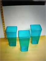 Blue glass vases