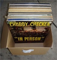Box Lot Of Vinyl Records Chubby Checker & More