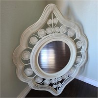Modern Ivory Metal Wall Mount Mirror