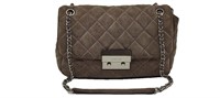 MK Brown Quilted Suede Chain Strap Purse