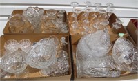 4 boxes clear glassware items