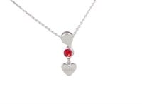Gucci Red Stone Heart Necklace