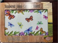 Tempered Glass Cutting Board with Butterflies