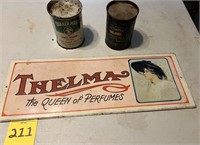 Vintage "thelma The Queen Of Perfumes" Metal Sign