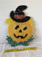 Vintage Popcorn Style Plastic  Pumpkin Halloween
