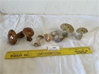 Vintage Ceramic Mushrooms and Shells Lot