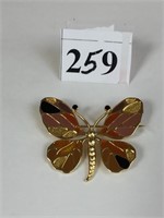 CHRISTIAN DIOR ENAMEL BUTTERFLY PIN