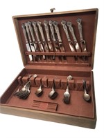 Sterling silver flatware grouping and case