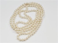 60" Long Quality Faux Pearl Necklace