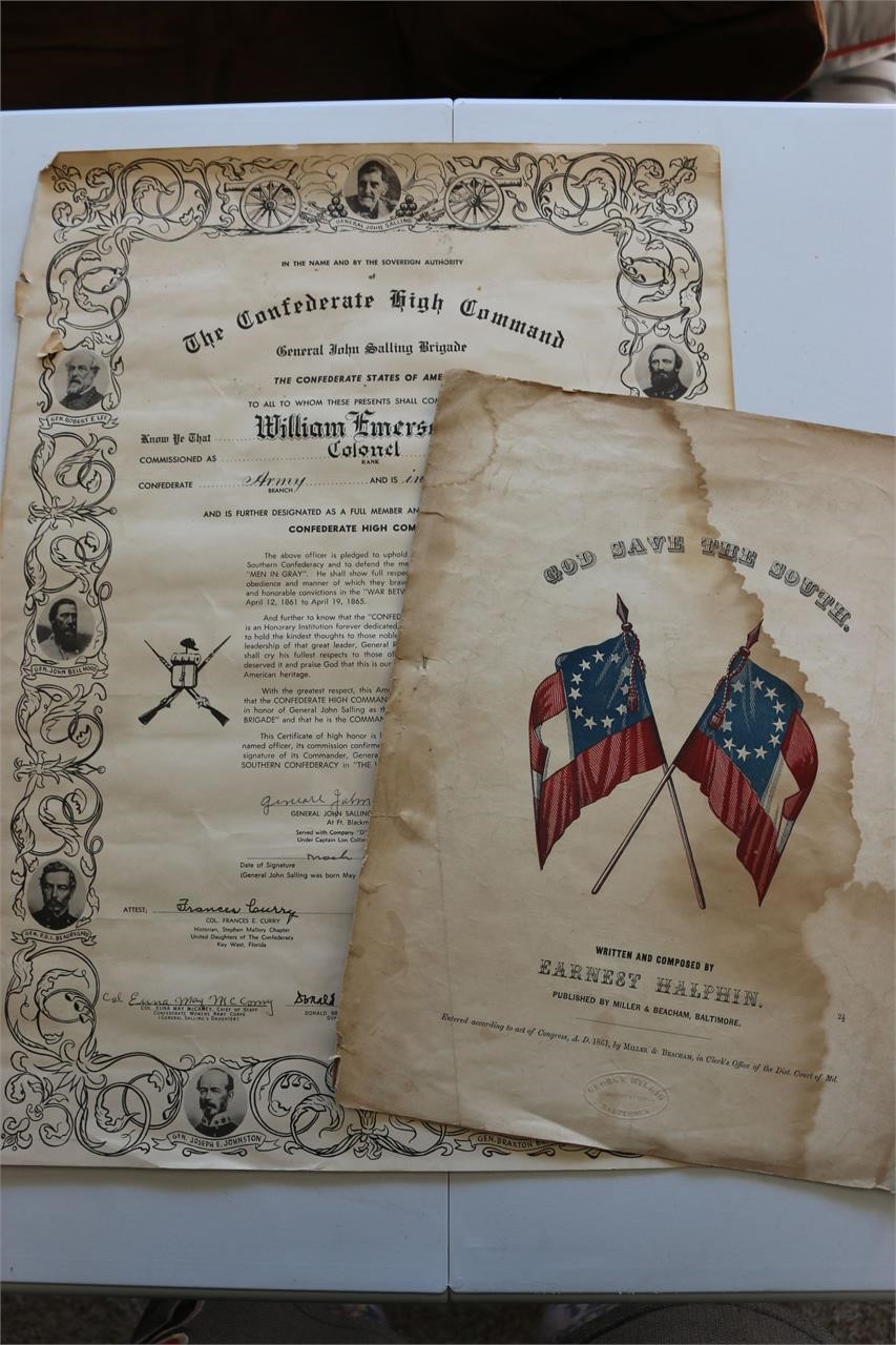 The Confederate High Command Certificate