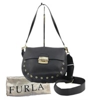 Furla Black Leather 2WAY Handbag