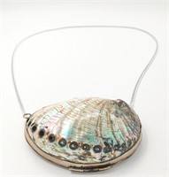 Large Vintage Abalone Shell Purse