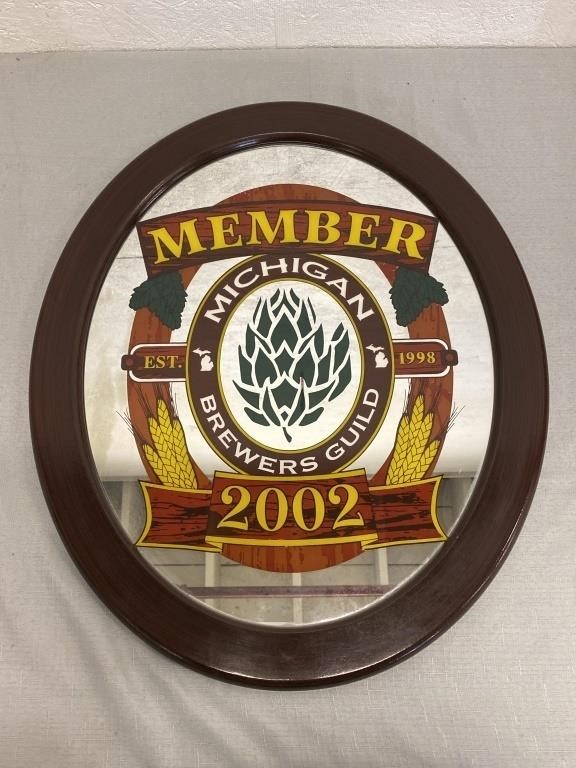 2002 Michigan Brewers Guild Framed Mirror