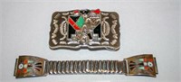 Decorative Belt Buckle with matching watch band