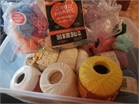 Tote of crochet cord and yarn