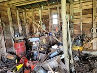 contents of back of the tractor barn workshop