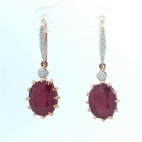 14ct R/G Ruby 7.43ct earrings